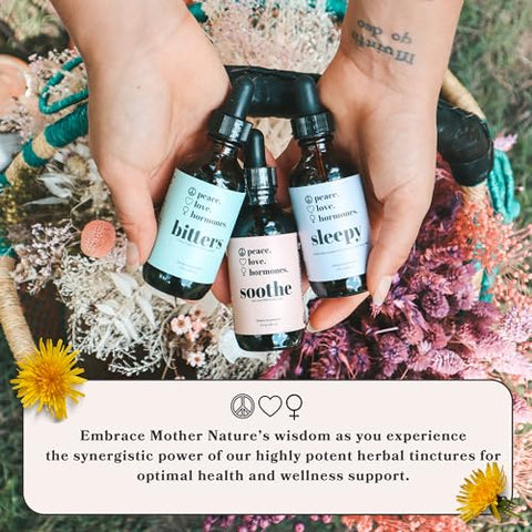 peace. love. hormones. - Peace. Love. Hormones. Suplemento Digestivo Herbal para Mulheres | Bitters Orgânicos do USDA para Digestão, Desintoxicação do Fígado com Raiz de Genciana, Raiz de Bardana, Extratos de Folha de Dente-de-leão -…