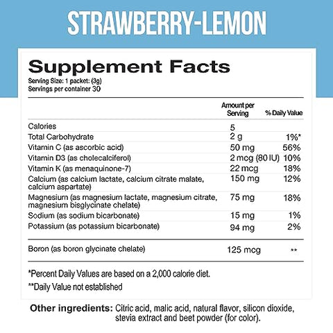 Dr. Price's Vitamins - Dr. Price’s Vitamins Cal-Mag Vites – Pó de Cálcio e Magnésio para Homens e Mulheres | 30 Pacotes | Vitamina K, D, Suplemento Mineral | Bebida Natural Relaxante para Aliviar o Estresse | Sem Açúcar