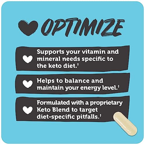 Tune Your Keto Multivitamin – Suporte Nutricional Específico para Keto com Magnésio, Potássio e MCT para Energia, Alívio de Cãibras e Otimização de Nutrientes – 90 Cápsulas - Vitamin Bounty