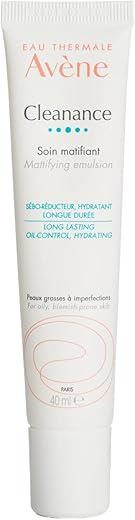 Eau Thermale Avène – Loção Emulsão Matificante Cleanance – Acabamento Matte – Hidratação 24 Horas para Pele Oleosa e Propensa a Imperfeições – 40 ml (1 unidade)