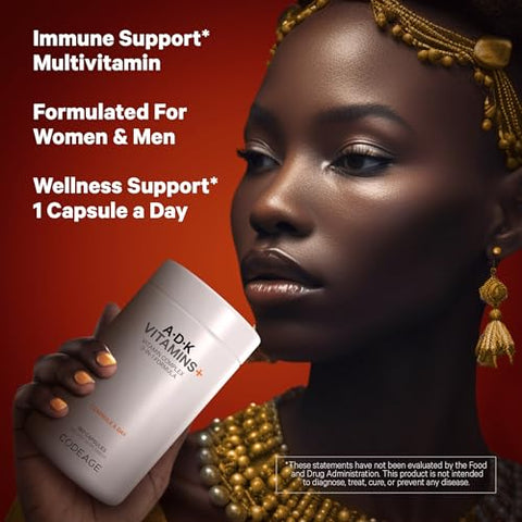 Vitamin ADK, Suprimento de 6 Meses 1 Cápsula Por Porção, Imunidade, Ósseo - Codeage