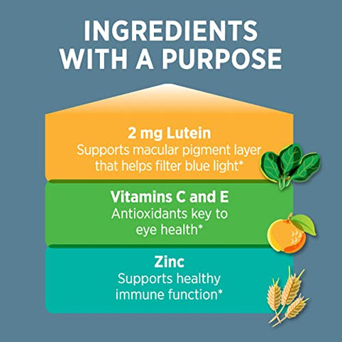 Bausch & Lomb - Suplemento de Vitaminas e Minerais para os Olhos Ocuvite com Luteína, Bausch Lomb, 120 Comprimidos (Embalagem com 2)