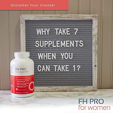FH Pro para Mulheres | Suplemento Premium de Fertilidade para Mulheres | Regularidade do Ciclo e Qualidade dos Óvulos | Multivitamínico Feminino para Suporte à Concepção | 180 Cápsulas - Fairhaven Health