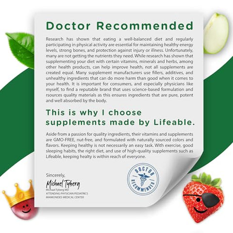 Complexo de Vitamina B para Crianças | com VIT C | Gomas de Complexo B com Sabor Delicioso | Complexo B Vegano para Crianças | Suporte Energético e Nervoso | 90 Gomas - Lifeable