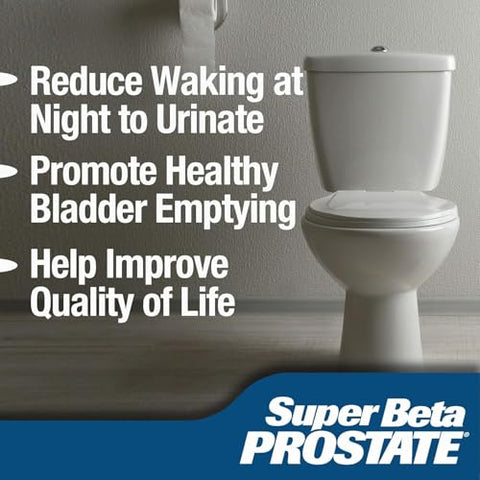 SUPER BETA PROSTATE - Suplemento de Suporte para a Saúde Masculina – Reduza idas ao banheiro, promova sono, melhor esvaziamento da bexiga