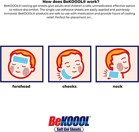 Gel Refrescante Infantil em Lenços de Gel Macio, 4 Unidades por Caixa (6 Caixas) - BeKoool