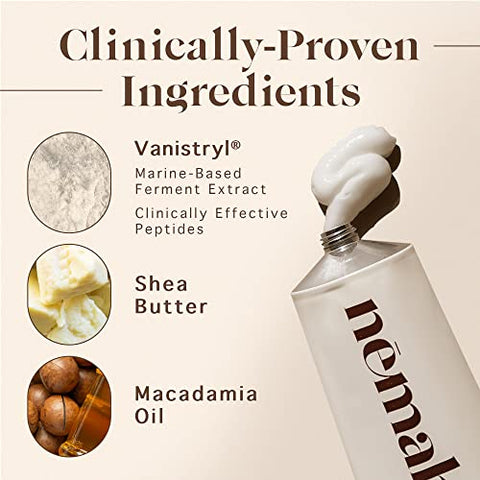 Creme Nemah para Estrias na Gravidez – Hidratante Intenso para Barriga de Gestante – Creme para Estrias Pós-Parto – Creme Vegano com Vanistryl, Manteiga de Karité e Macadâmia – 100g
