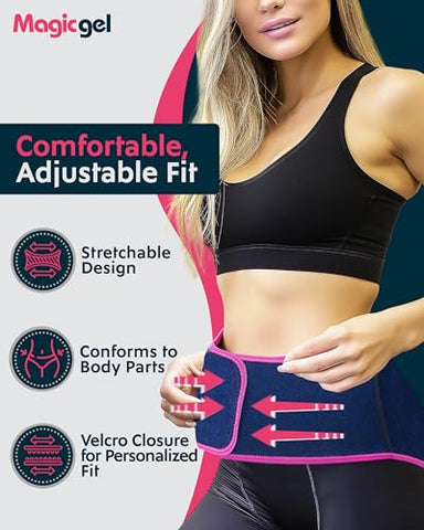 Ice Pack para Alívio da Dor nas Costas | 2 Pacotes de Envoltório para as Costas Inferiores para Terapia Quente ou Fria | Alívio para Lombar Inferior, Nervo Ciático, Disco Herniado ou Degenerativo, Cóccix - Magic Gel
