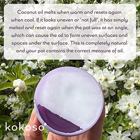 Kokoso - Óleo de Coco Orgânico para Bebês – Hidratante 100% Natural para Massagem, Pele Seca, Sensível e Normal do Bebê – 168g