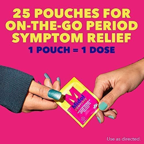 Complete Caplets com Acetaminofeno para Alívio dos Sintomas Menstruais – 50 Unidades (25 Pacotes de 2), Alívio Rápido das Cólicas e Dores Menstruais - Midol