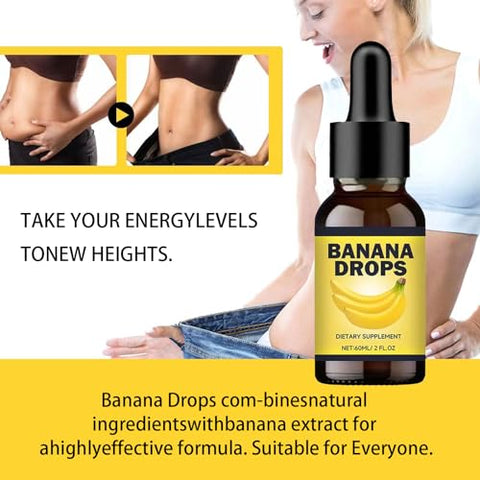 Generic - Banana Drops: Suplemento Líquido de Extrato de Banana para Homens e Mulheres, 2 Unidades