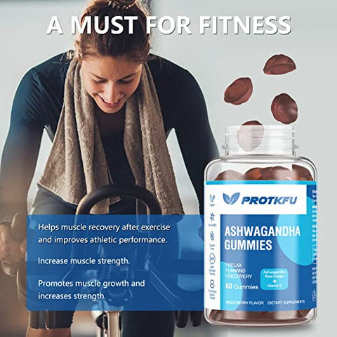 ProTKFU - 2 Pacote Gomas de Ashwagandha  – 60 gummies