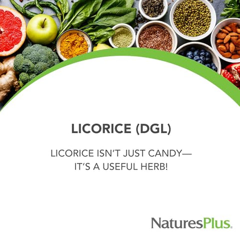 Herbal Actives Licorice (DGL) 500 mg – 60 Cápsulas, Pacote com 3 – Suporte à Digestão Saudável - Natures Plus