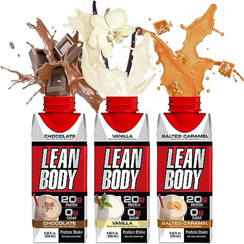 Lean Body Triple Taster Pack | Shake Proteico de Whey Blend On-The-Go, Zero Açúcar, Sem Glúten, Enriquecido com 22 Vitaminas Marca Labrada - Labrada