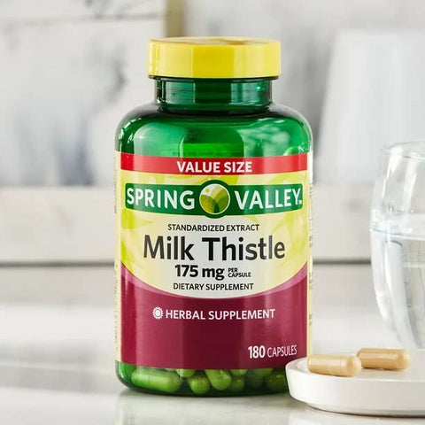 Spring Valley Extrato Padronizado de Cardo Mariano, 175 mg, 180 Comprimidos – Tamanho Econômico. Sem Glúten, Levedura, Trigo, Leite ou Derivados do Leite, Lactose, Açúcar ou Soja - Convergence
