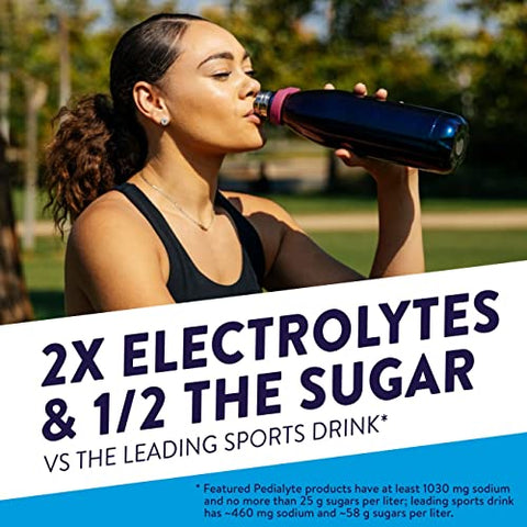 Pó Hidratante de Eletrólitos, Sabor Maçã, Bebida Hidratante, 24 Sachês Individuais de Pó - Pedialyte