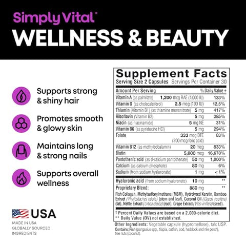 SimplyVital - Vitaminas de Biotina para Cabelo e Pele – Fortaleça e Revitalize | Marca XYZ