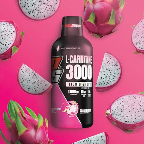 L-Carnitine 3000 – Shots Líquidos Estimulantes Sem Cafeína para Homens e Mulheres – Bebida para Treino, Performance e Recuperação Muscular (31 Porções, Fruta do Dragão) - PROSUPPS