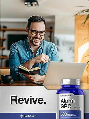 Alpha GPC 600mg | 120 Cápsulas | Vegetariano, Não-OGM | Marca Horbäach - Horbäach