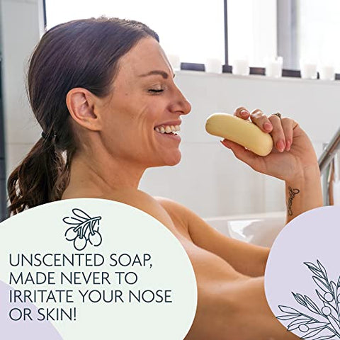 Carolina Castile Soap - Sabonete Vegano de Castela Carolina – 6 Barras de Sabonete Natural para Homens, Mulheres e Crianças – Suave e Hidratante com Manteiga de Cacau Orgânica – 100g cada