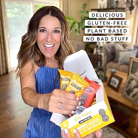 Barras de Proteína Vegetal Clean, Sabor Manteiga de Amendoim, Orgânicas e Saudáveis, Baixo Teor de Açúcar, Sem Álcoois Açucarados, Livre de Glúten e Lactose, 10g de Proteína, Amendoim - Super Pop Snacks