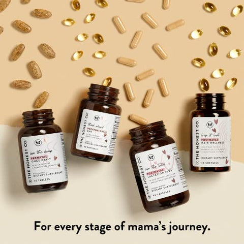 Love the Bump – Suplemento Pré-Natal Diário Certificado pela NSF, Livre de Transgênicos | 30 Comprimidos - The Honest Company