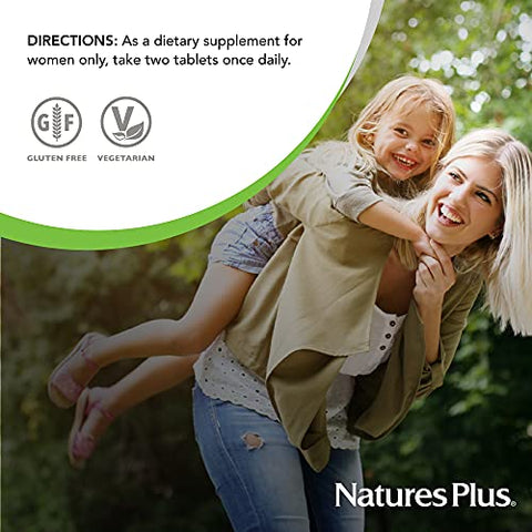 Natures Plus - NaturesPlus Source of Life Mulheres Multivitamínico – 120 Comprimidos Vegetarianos – Alimentos Integrais, Enzimas