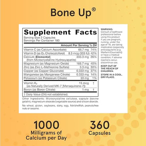 BoneUp – 360 Cápsulas – 180 Porções – Suporte Ósseo – Comprar Online - Jarrow Formulas