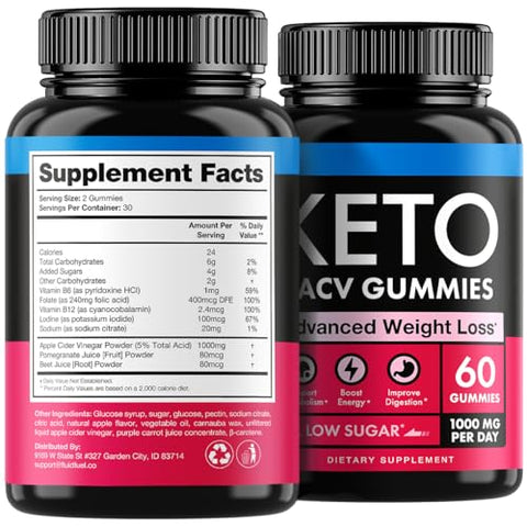 Beilancy - Keto ACV Gummies – Emagrecimento Avançado – Gomas de ACV Keto saborosas e com baixo teor de açúcar para emagrecimento, digestão, limpeza, sem glúten, sem transgênicos