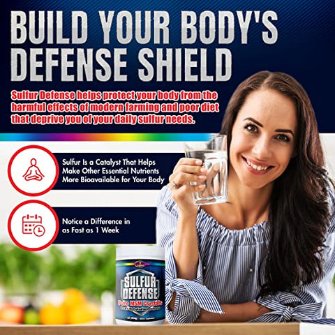 7 Lights - Sulfur Defense Opti-MSM Pó de MSM Puro 99,9% – Cristais de Metilsulfonilmetano Orgânico – Vegano, Não-OGM, Sem Glúten – 473 ml