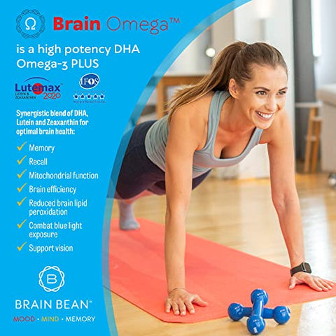 Brain Bean - Brain Omega com Luteína – Potencialize sua saúde cerebral – 60 cápsulas de 1000mg