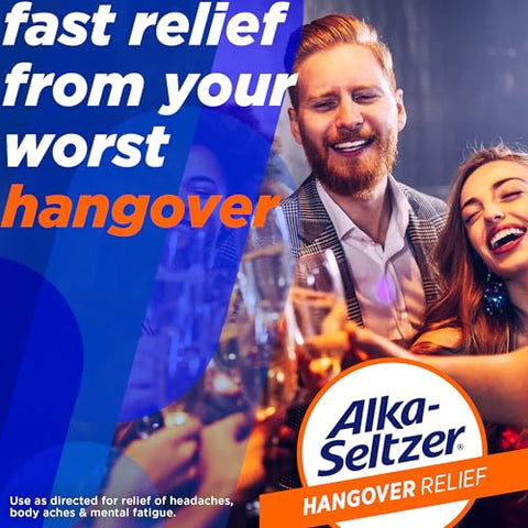 Alívio Rápido para Ressaca, Alívio Imediato em Cerca de 15 Minutos para Dores de Cabeça e Corpo - Alka-Seltzer