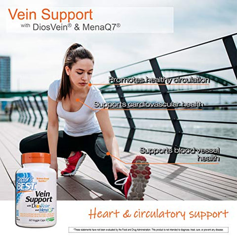 Doctor's BEST - Suporte para Veias Doctor’s Best com Diosvein – Fórmula Avançada para Saúde Vascular