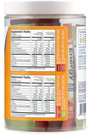 Energy Complex Stickpacks – Pack de Variedades de Sabores (20 Porções) – Sem Glúten e Não-OGM – Marca Nutricost - Nutricost