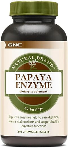 Enzima de Mamão Natural, 240 Comprimidos, Suporta a Função Digestiva Saudável - GNC