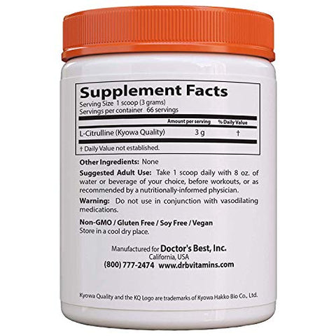 Doctor's BEST - Pó de L-Citrulina Doctor’s Best – Melhora a Circulação – 100g