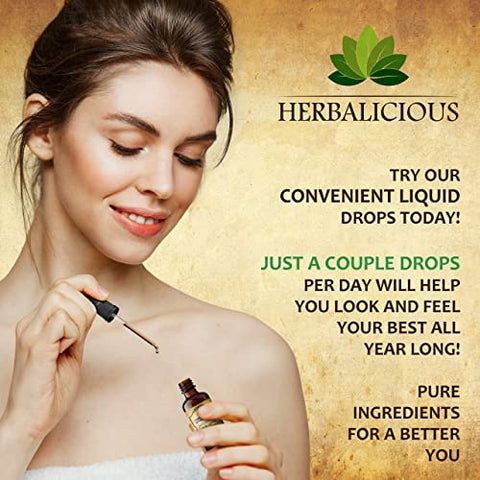 HERBALICIOUS - Suplemento para o Fígado – Suporte Natural ao Fígado em Gotas – Bebida Herbal com Cardo Mariano, Raiz de Angélica, Raiz de Dente-de-leão, Cúrcuma, Hortelã-pimenta – Limpeza e Desintoxicação do Fígado – 120 ml
