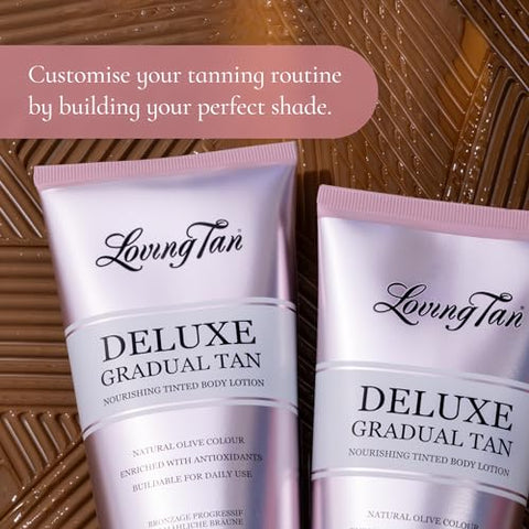 Deluxe Gradual Tan Lotion – Bronzeado Natural, Autobronzeador Profissional, 7 Aplicações por Frasco – Cruelty Free - Loving Tan
