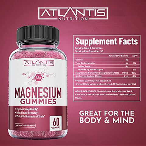 Atlantis Nutrition - Keto ACV Gummies Avançado para Perda de Peso 90 Gummies + Magnésio Citrato 60 Gummies | Marca Keto ACV