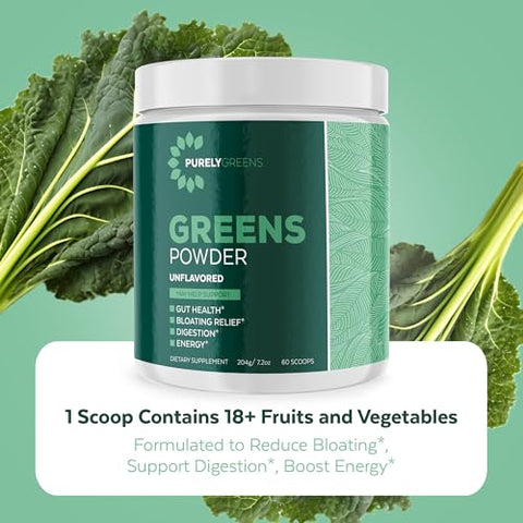 Purely Greens - Pó Superfood com Espinafre e Couve – 100g