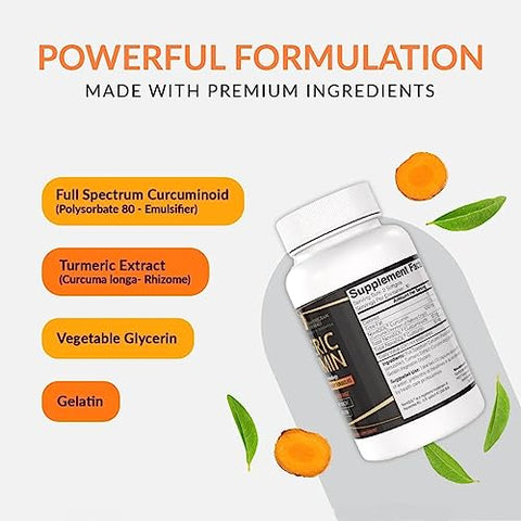 Santhigram Wellness Kerala Ayurveda - Suplemento Premium NovaSOL de Curcumina Cúrcuma-1000mg com Fórmula de Nanotecnologia Avançada, Bioacessibilidade Aprimorada para Mobilidade Articular, Imunidade e Saúde Digestiva