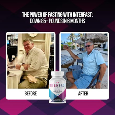 InterFast - Advanced Biohacker: Suplemento Jejum Intermitente, Vitaminas Metabólicas com B12, B6, Eletrólitos, Estimulador de Metabolismo, Suplemento para Perda de Peso, 80mg Cafeína (30 Porções)