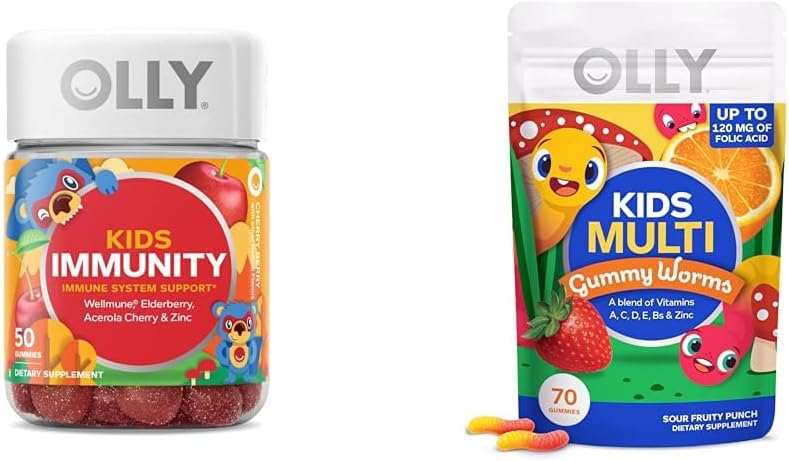 Kids Immunity Gummy – Suporte Imunológico, Wellmune, Sabugueiro, Vitamina C, Zinco – 50 Unidades - OLLY