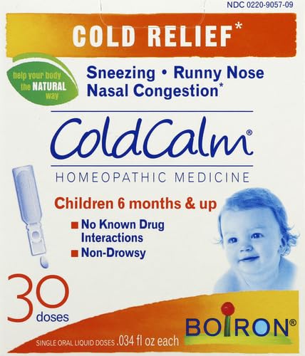 ColdCalm Baby – Gotas de Uso Único para Alívio dos Sintomas de Resfriado, como Espirros, Coriza e Congestão Nasal – Estéril e Não Sonolento – 30 Unidades - Boiron