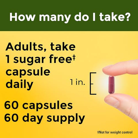 Cranberry 500mg com Vitamina C para Imunidade – Suplemento de Cranberry com Vitamina C – 60 cápsulas - Nature Made