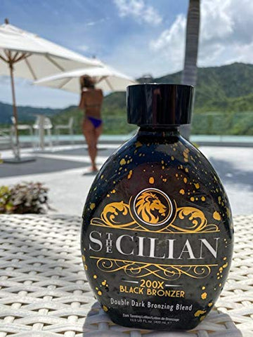 The Sicilian - Bronzeador Gradual 200X Dark Black – Loção Bronzeadora para Pele Radiante – 100g