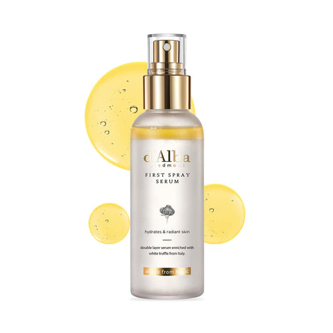 d'alba Piedmont - d’Alba Italian White Truffle First Spray Serum – Vegan Skincare, Hidratante Facial com Trufas Brancas, Sérum Iluminador para uma Pele Radiante, Cuidado Completo, 100ml
