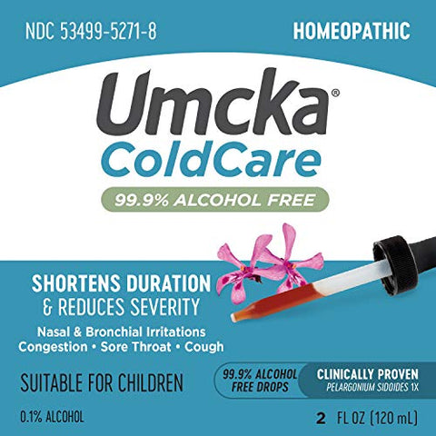 Nature's Way - Umcka ColdCare Homeopático da Nature’s Way, Alivia Resfriados, Dor de Garganta, Tosse e Congestão, Sem Fenilefrina, Não Causa Sonolência, Sabor Cereja, 60 ml