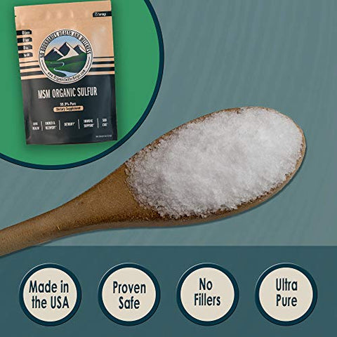 No Boundaries Health and Wellness MSM Organic Sulfur - Cristais de Enxofre Orgânico MSM da No Boundaries Health and Wellness – Suplemento de Saúde Premium 99,9% Puro MSM – Benefícios: Dor nas Articulações, Alergias, Pele, Cabelo